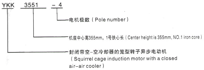 YKK系列(H355-1000)高压YKS3551-2/220KW三相异步电机西安泰富西玛电机型号说明